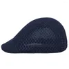 Berretti Berretti estivi traspiranti Maglia regolabile Protezione solare Cappelli con tesa in osso da esterno Uomo Flat Vintage Cabbie Beret Unisex