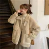 Femmes laine mélanges mode coréenne veste épaisse chaud hiver en peau de mouton manteau manteaux de fourrure AllMatch Traf 221122