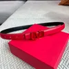 Cinto de couro feminino largura 25mm cintos de grife para homens ouro suave fivela balck vermelho cintura ceintures cinto de luxo top243o