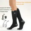 Sports Socks Winter Electric Heating Breatble Foot Warmer Heater Thermal Stockings uppvärmda skidstrump 221122