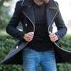 Men's Wool Blends Woolen Coat Autumn Winter Lapel Double-breasted Fit Fashion Jacket Outwear Long Sleeve Overcoat Tops 221123