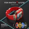 Luxury Modification Kit -riem met case band voor Apple Watch 8 7 6 5 4 3 44mm 45 mm riem metalen frame ringband Iwatch 6 5 SE