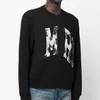 Designer Luxo Amirs Classic outono novo desgastado crack preto e branco impressão de letra redonda rorno de rua solta masculina e feminina suéter