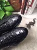 Dress Shoes 2022 Genuine Real Crocodile Belly Skin Men Shoe Top Quality Leisure Fashion Black Color