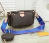豪華なファッションハンドバッグレター付き本物の革マルチlアクセサリーフラワーポーチルクソリデザイナーガールショルダーハンドバッグ3