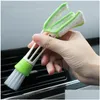 Brush Car Air Conditioner Vent Slit Cleaning Brush Dashboard Keyboard Computer Window Cleaner Dusting Blinds Tools Drop Delivery Mob Dh4Tt