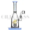 9 inches hookahs Perc Glass Bong quartz banger bowl bongs dab rig Water Pipes heady wax oil rigs pipe Filter Diffuser Percolator purple black Thick