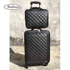 Beasumore Retro Pu Leather Rolling Luggage Sets Spinner Inch Women عالية السعة سعة حقيبة عجلات الرجال Cabin Trolley J220707210V