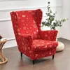 Stuhlhussen 2022 Weihnachtsflügel Stretch Spandex Sessel Schonbezüge Relax Einzelsofa mit Sitzkissenbezug