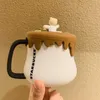 Starbucks eco - season latte bear mug tumbler with silica gel lid ceramic mark coffee milk cup I0Y0