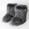 Buty European American Outdoor Luxury Furry Faux Fur Kobieta Pluszowa ciepła platforma Buty Fashion Bottes Big Size 3644 221123