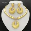 Bröllopsmycken uppsättningar Dubai Women Necklace örhängen set afrikansk mode Nigeria Gold Plated Bride Party Gifts 221123