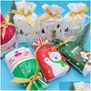 Christmas Decorations Christmas Decorations 30/10Pcs 2023 Year Candy Gift Bag Xmas Packing Plastic For Home Navidad 2022 Gifts Drop Dh9Id