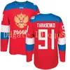 대학 하키 착용 러시아 저지 월드컵 WCH 8 Alex Ovechkin Vladimir Tarasenko 71 Evgeni Malkin 72 Sergei Bobrovsky 13 Pavel Datsyuk Russian Hockey Jersey