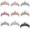 Vintage brud br￶llop krona barock strass kristall kronor br￶llop h￥r tillbeh￶r guld prinsessor huvudstycke