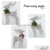 Christmas Decorations Christmas Decorations Decoration Ornaments Gold Deer Elk Led Light Tree Scene Room House Navidad Year Decorati Dhkje