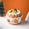 Miski Kreatywna miska z dyni ceramiczną i talerz gulasz z zupą z pokrywką duży makaron Halloween zastawa stołowa