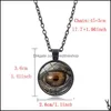 Colares de pingentes Dragon Eye Time Time Gemstone Pingente Colar Sier Bronze Glass Cabochon Colares para homens Jóias de moda Jóias DHDZ6