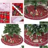 Christmas Decorations Christmas Decorations Tree Skirt Red Plaid Snowflake For Home Office Drop Delivery Garden Festive Party Supplie Dh5Kf