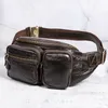 Genuine Leather Men Waist Pack Multifunction Small Crossbody Bag Travel Fanny Casual Chest Bags for Male 221101