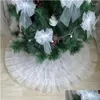 Christmas Decorations Christmas Decorations 78/90/122Cm Tree Skirt White Mesh Carpet Snowflake Colorf Pompon Mat For Home Xmas Year Dh0Il