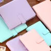 Pu Leather Loose Leaf Notebook Cover Macaroon Color Planner Binder Ring Agenda 6 Stationery Journal D9h8