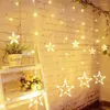 Cordes 138 LED étoiles scintillantes rideau chaîne lumières fenêtre de noël fête de mariage fée lampe extérieure étanche décor lumière