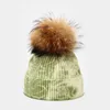 BeanieSkull Caps Autmn Winter Warm Hat for Boys Girls Kids Funny Cute Kintted Hats with Real Fur Ball Children's Outdoor Ear Protect Beanies 221123