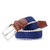 Belts Selling Unisex Betl Fashion Alloy Pin Buckle Canvas Weave Men Belt Casual Simple And Women Elasticity