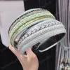 Diademas clásicas con diamantes de imitación, aros de cabeza ancha hechos a mano, lentejuelas, cuentas de perlas, aro elegante para el cabello, accesorios bohemios para el cabello para mujer