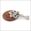Pendant Necklaces Agate Donut Pendant Circle Stone Pendants Jasper Crystal With Diamond Zircon Flower Gemstones Beads Healin Dhgarden Dhfhs