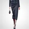 Tvådelad klänning Runway Designer hackad krage blazer kappa bodycon midi kjol mode 2 datorer uppsättningar kontorsarbete 221124