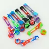 Smoking pipes Color Printing Silicone Pipe Tabacoo Hand Glass Style Bongs Heat Pipe Wax Oil Rig