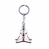 Porte-clés 7 Chakra Yoga Pierre Porte-clés Mticolor Perle Naturelle Cristal De Guérison Hommes Et Femmes Reiki Esprit Drop Delivery Bijoux Dhuet