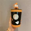 Starbucks Halloween Mug Tumbler Contigo Pumpkin Bear Play the Ghost rostfritt stål Portable Straw Cup 74VD