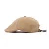 Berets Solid Color Adjustment Rope Short Brim Shade Men Beret Berted Spring Summer Summer Epaled Cap Sboy