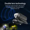 Duas cores Motorcicleta LED Auxiliar Farol Spotlight Lâmpada de trabalho Luzes de trabalho acionando lâmpada de neblina leve com interruptor branco amarelo 12V