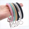 Party Favor Party Favor Sile Wrist Key Ring Fashion Glitter Armband Sports nyckelringarmband Bangle runda ringar stora söta nyckelning DHGIM