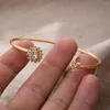 Bangle 24K 1PCS Dubai Etiópia Gold Color Zircon Bangles de manguito para mulheres Esposa Jóias Bangesbracelet Gifts