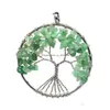 Подвесные ожерелья семистоун дерево жизни подвесной кулон натуральный камень кристалл мужчина и женщины вылечить энергетическое ожерелье Серьги драгоценного камня Keychai dhglu