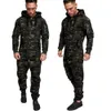 Mens Tracksuits Men Hooded Jumpsuit Autumn Camouflage Långärmad dragkedja Rompers Fashion Fiting Casual Sports Fitness Clothes With Pockets 221124