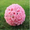 Fiori decorativi Diametro 15 cm Crittografia artificiale Fiore di seta rosa Palle da baciare Ornamenti natalizi Decorazioni per feste di matrimonio