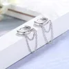 Orecchini a cerchio in oro argento orecchino a catena lunga per le donne 925 gioielli di moda coreana 2022 Oorbellen