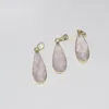 Pendant Necklaces Pink Rose Crystal Quartz Girl Pendants Natural Stone 2022 Heart Love Diy Jewelry Making Water Drop Gold Bezel Romantic