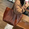 designer bag AETOO Korean version large bags capacity women hand-held shoulder vegetable tanned leather tote