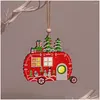 Juldekorationer Juldekorationer LED Rund hörn hänge ljus färg som ögonfaller trä delikat hantverksfestival ornament dhh2s