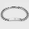 Luxuriöses Top-Punk-Herrenarmband aus 925er-Sterlingsilber, Schmuck, Armreif für Männer und Frauen, doppelter Buchstabe, Unisex, kubanische Gliederkette, Hip-Hop-Armbänder, modische Geschenke für Paare