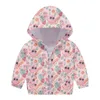 Tench Coat Coat Zipper Autumn Boys Stampa per bambini Girls Veffer Girline per bambini Cappuccetta