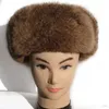 Berets Men Real Fur Bomber Hats Winter Caps حقيقية من الذكور واقي الأذن VF7025