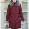 Women Down Parkas Fashion Winter Jacket Kobiety Big Fur z kapturem grube 5xl płaszcz żeński Lambslool Wszerza ciepła warstwowa warstwa 221124